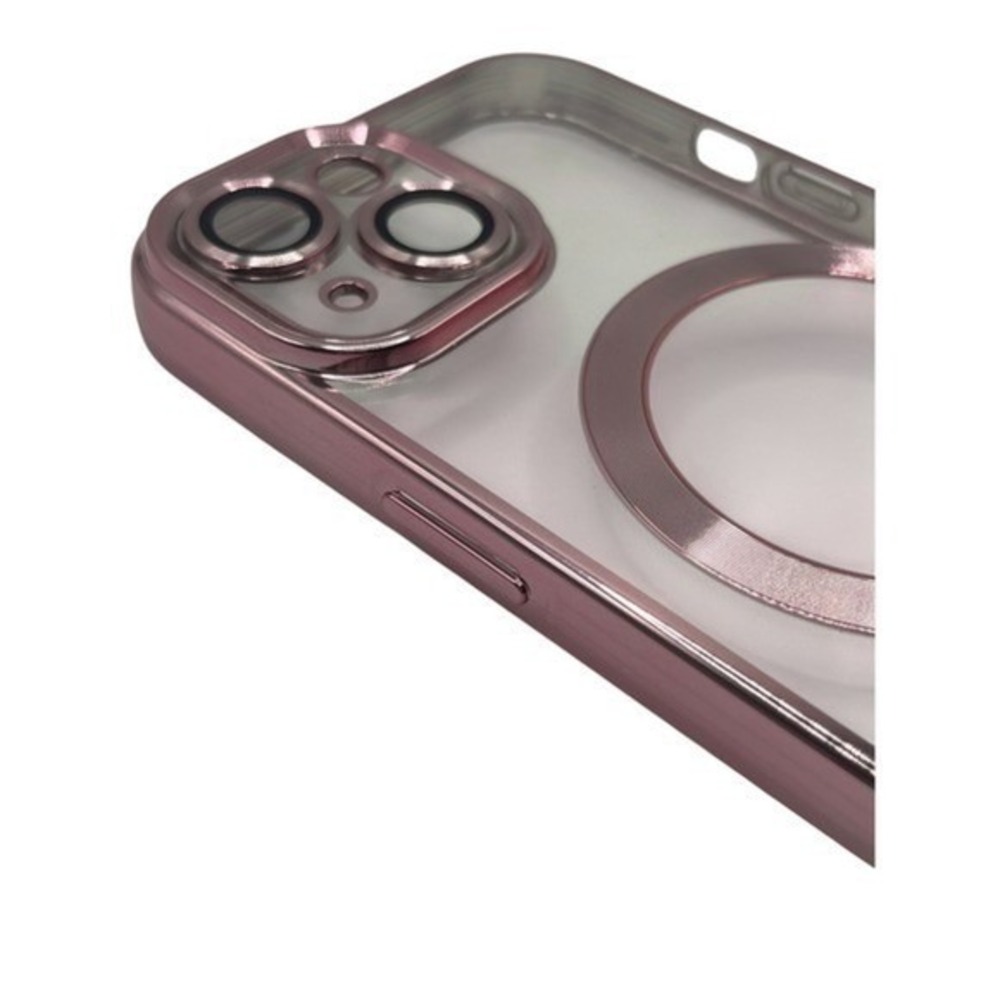 iPhone 15‎ Clear Protective Case Pink Metallic Trim NEW - Picture 4 of 9